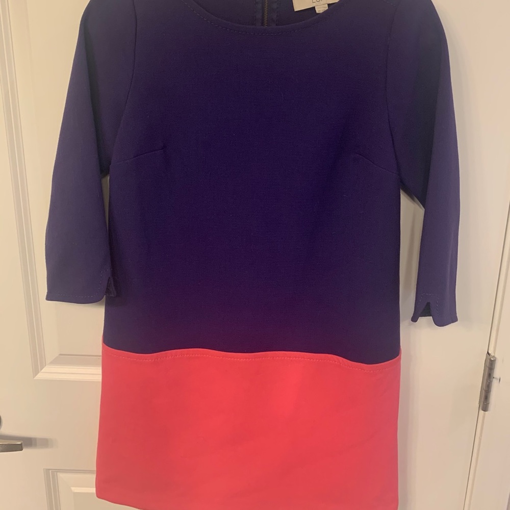 Mod style pink and purple mini dress
